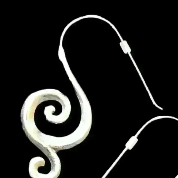Unique Drop Earring SILVER Hook Swirl Metal Artistic LIGHTWEIGHT Dangle Jewelry - Picture 6 of 6